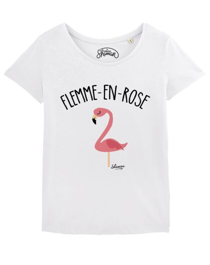 T-shirt flemme rose blanc